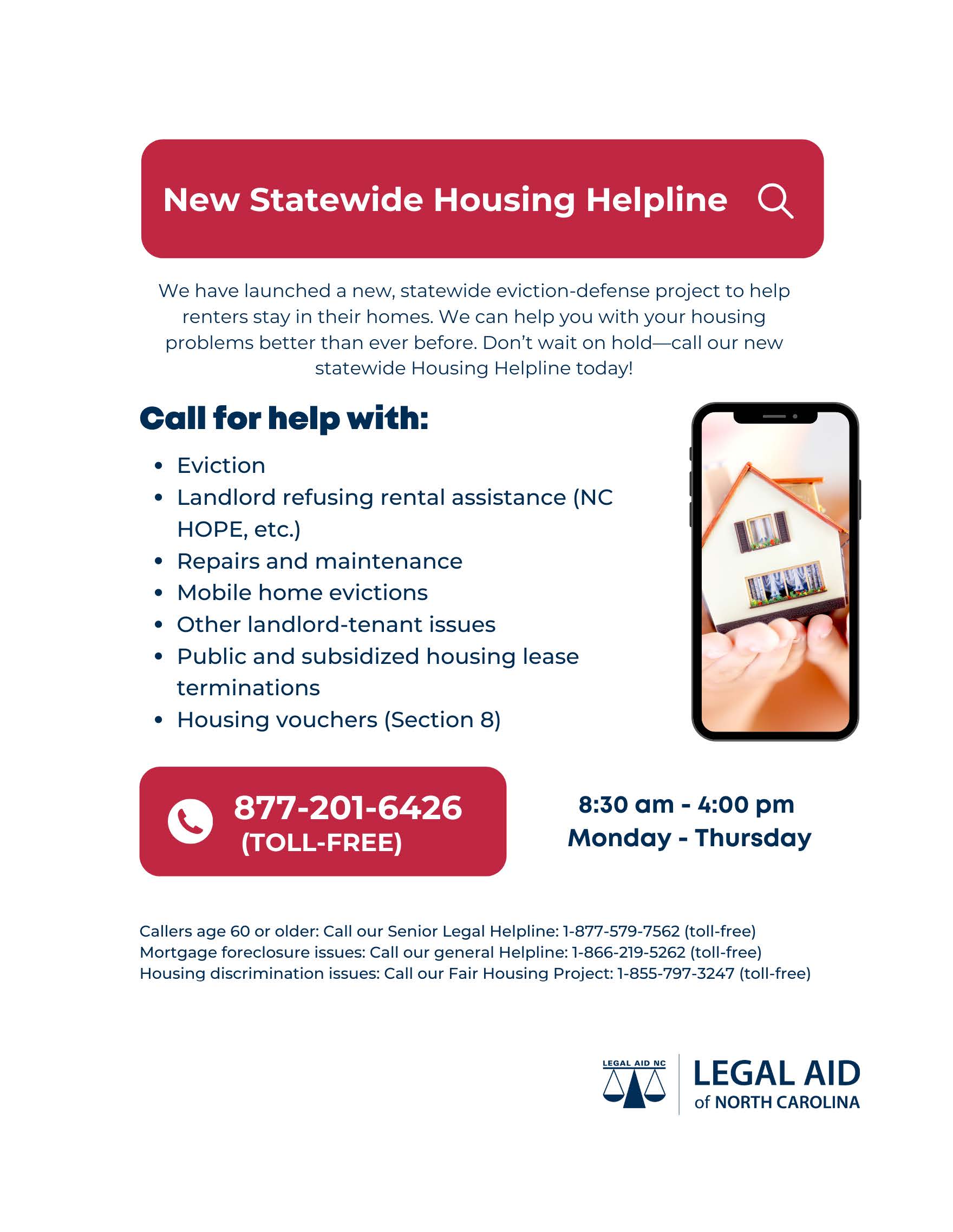Legal Aid Housing Helpline United Way of Alamance County